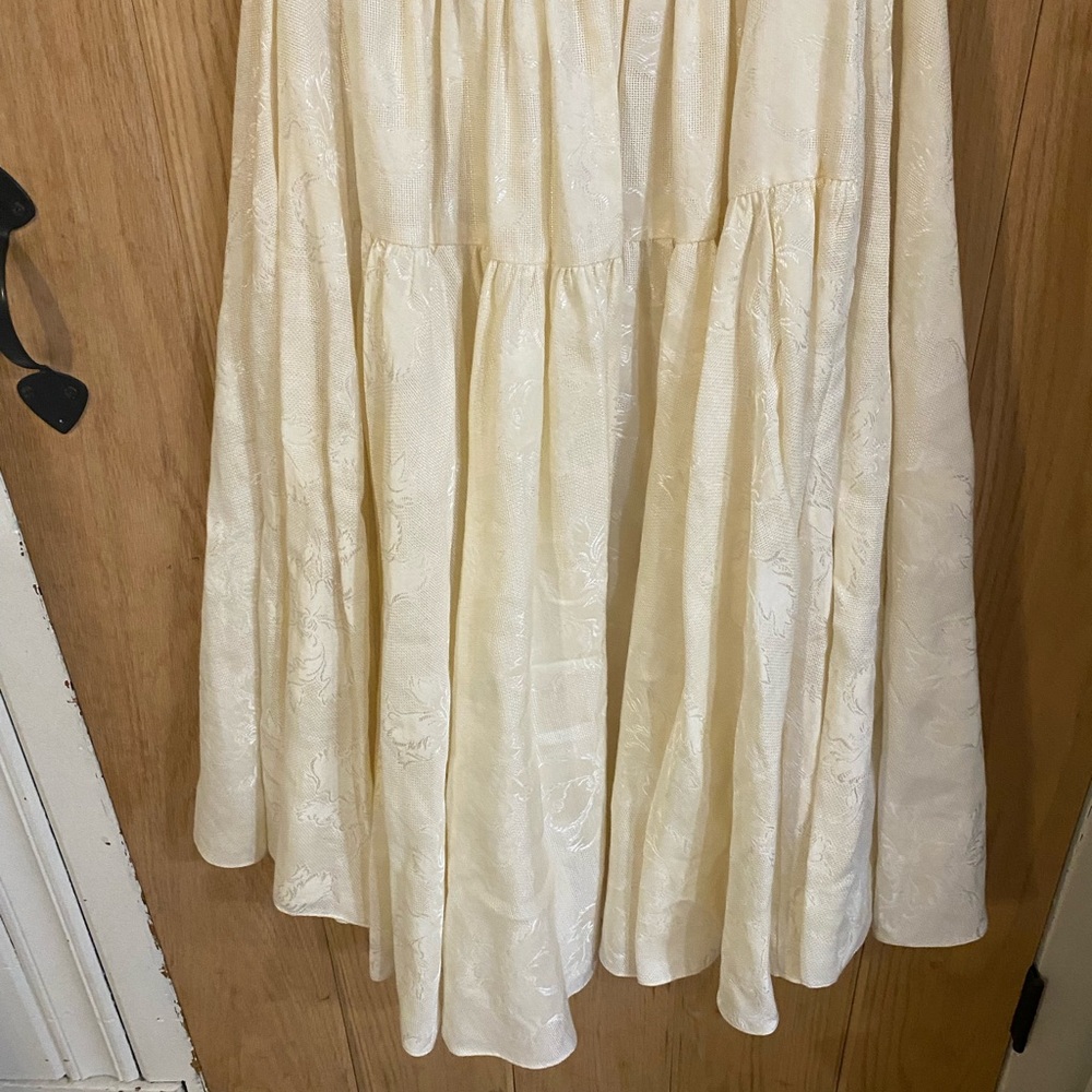 CO Cream floral jacquard midi skirt Buttons In the Front Size S. - Picture 7 of 9